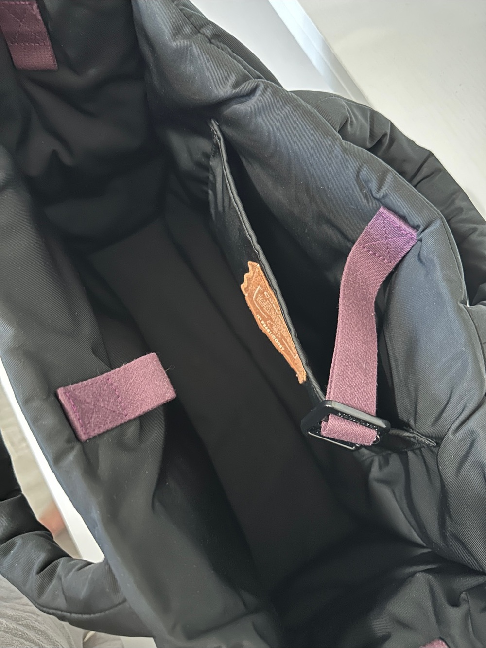Coachtopia- Black Loop Tote with Purple Straps - Picture 5 of 8